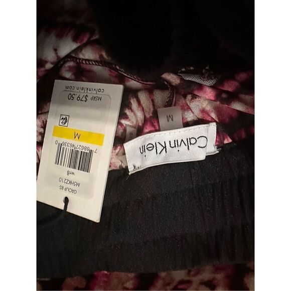 NEW WITH TAGS Calvin Klein Jogger Pants PINK Black White BEAUTIFUL Print Drawstr - Picture 4 of 4